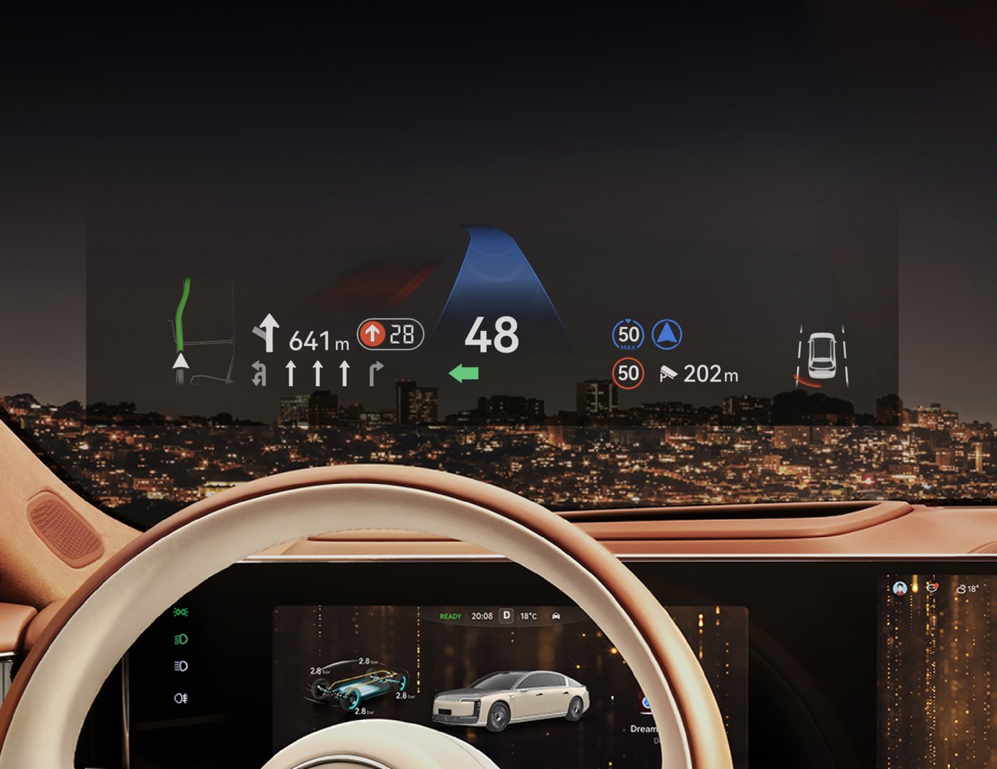 Maextro S800’s driver seat equipped with Huawei SurScene Head-Up Display System